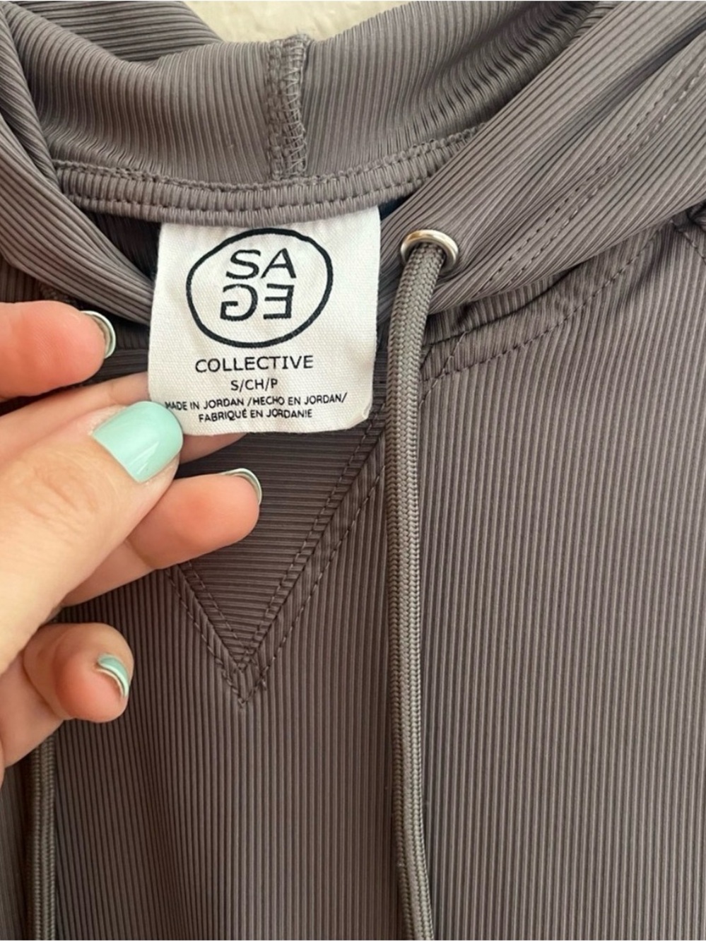SAGE Collective Gray Performance Hoodie Size Small - Picture 3 of 3